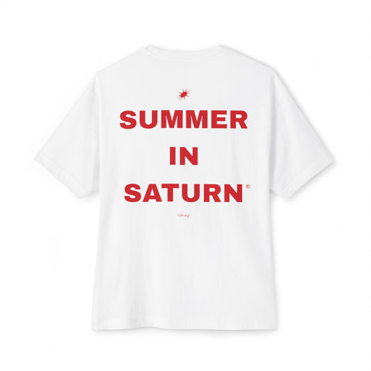 STARGAZE SUMMER IN SATURN RED OVERSIZED TEE