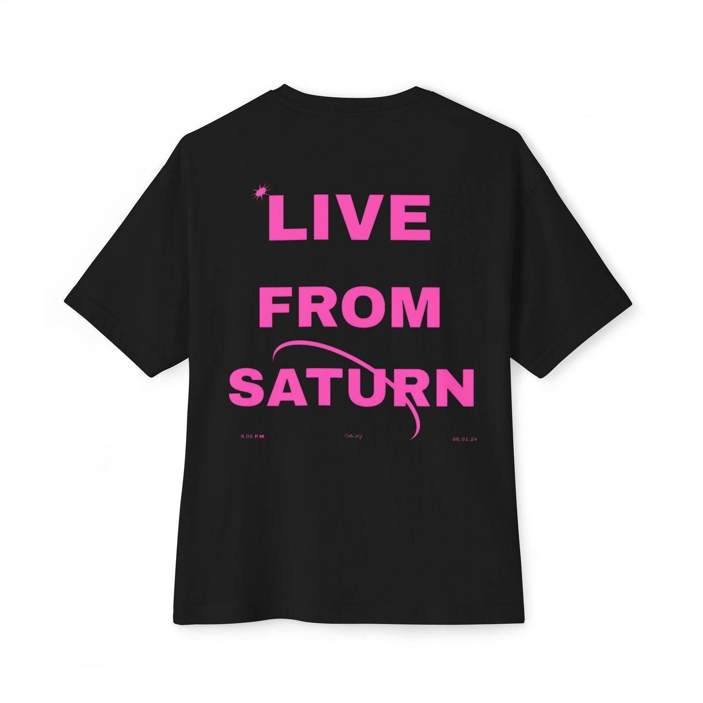 STARGAZE INVERSE PINK LIVE FROM SATURN OVERSIZED TEE