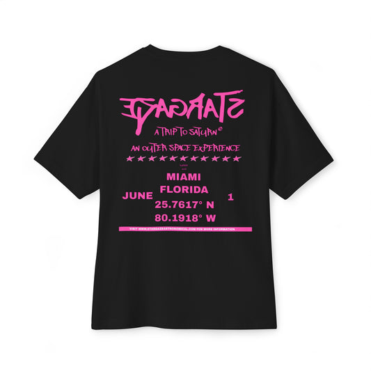 STARGAZE INVERSE A TRIP TO SATURN PINK OVERSIZED TEE