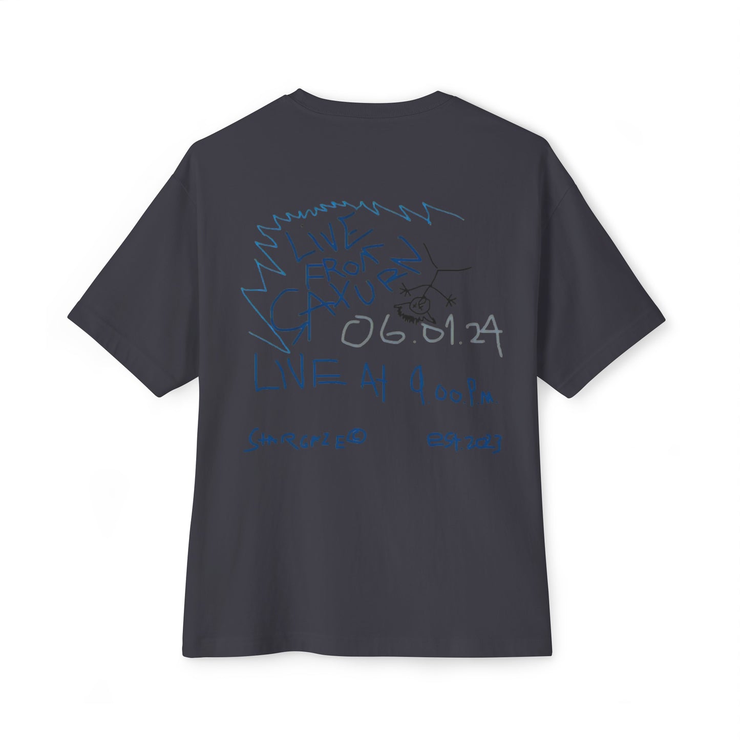 STARGAZE NAVY LIVE FROM SATURN SKETCH OVERSIZED TEE