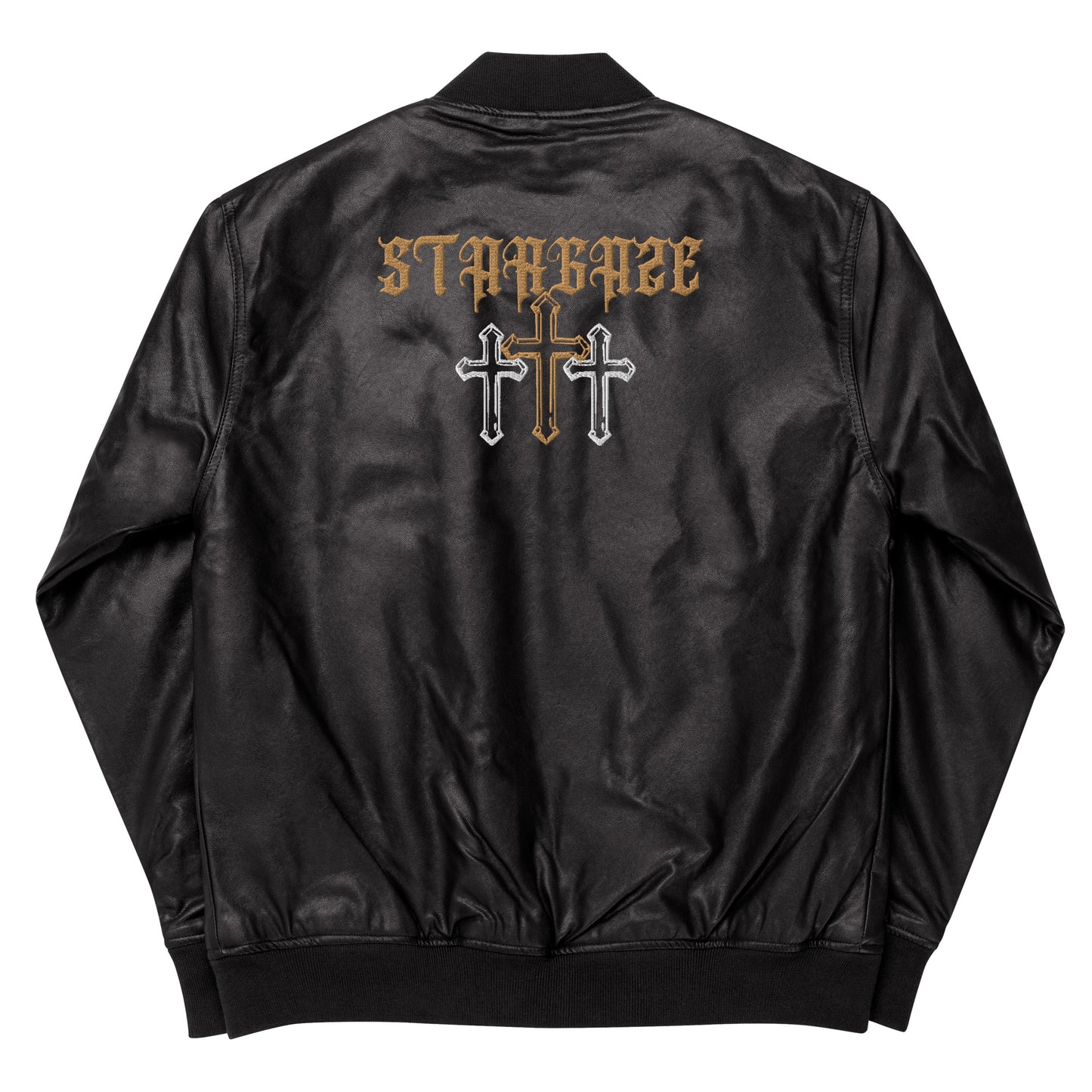 STARGAZE GOLD RUST EMBROIDERED BOMBER JACKET